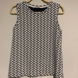 Navy & White patterned tank